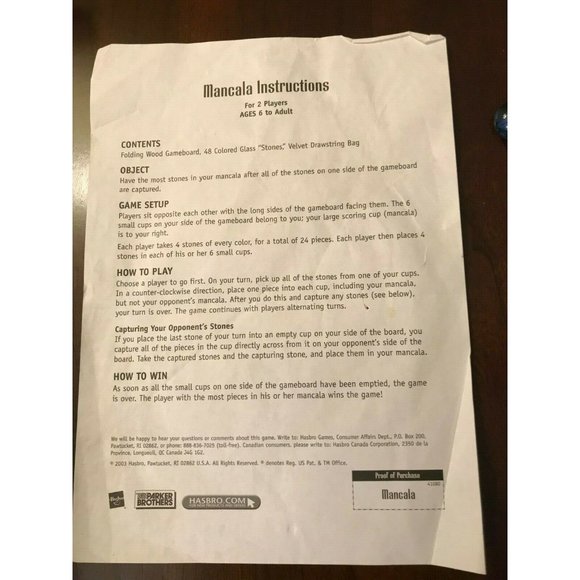 Parker Mancala Classic African Game Marbles - Picture 12 of 12